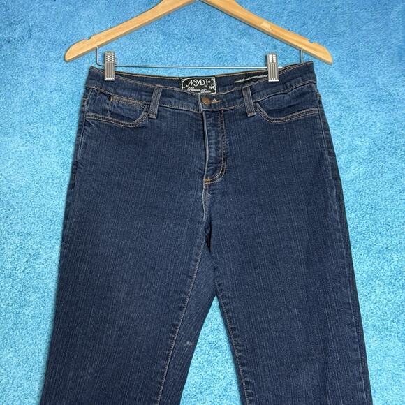 NYDJ Jeans Womens Sz 8 28x27 Straight Mid Rise Blue Stretch Denim Made In USA - Picture 2 of 15
